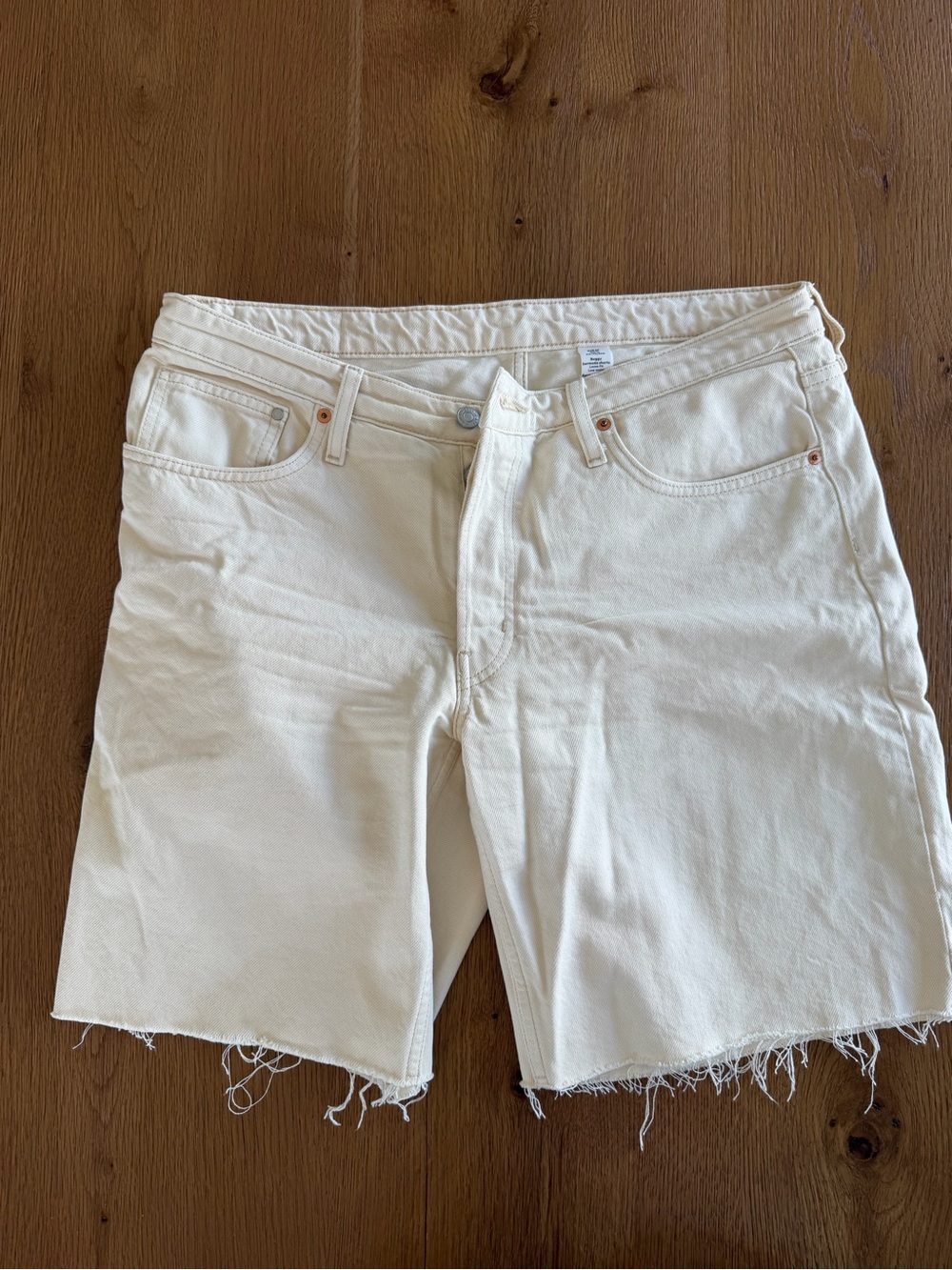 Amazon Women's Cream Denim Cutoff Shorts